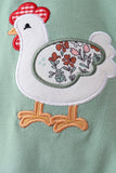 Sage Chicken Applique Bubble Aaria Tees