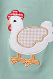Sage Chicken Applique Set Aaria Tees