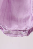 Lavender Smocked Embroidered Bow Jacquard Bubble Aaria Tees