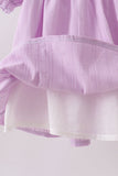 Lavender Smocked Embroidered Bow Jacquard Dress Aaria Tees