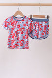 Blue Floral Bamboo Set Aaria Tees