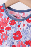 Blue Floral Bamboo Set Aaria Tees