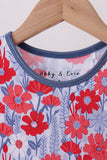 Blue Floral Bamboo Dress Aaria Tees