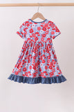 Blue Floral Bamboo Dress Aaria Tees