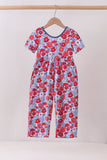 Blue Floral Bamboo Jumpsuit Aaria Tees