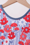 Blue Floral Bamboo Jumpsuit Aaria Tees