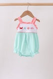 Green Marine Embroidered Jacquard Bubble Aaria Tees