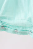 Green Marine Embroidered Jacquard Bubble Aaria Tees