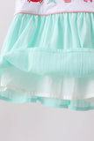 Green Marine Embroidered Jacquard Bloomer Set Aaria Tees