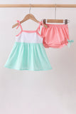 Green Marine Embroidered Jacquard Bloomer Set Aaria Tees