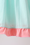 Green Marine Embroidered Jacquard Set Aaria Tees