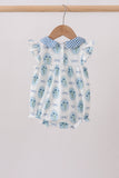 Blue Retro Floral Bubble Aaria Tees