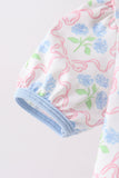 Blue Hydrangea Bow Bloomer Set Aaria Tees