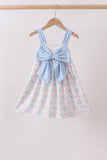 Blue Hydrangea Bow Dress Aaria Tees