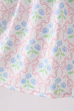 Blue Hydrangea Bow Dress Aaria Tees