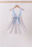 Blue Hydrangea Bow Dress Aaria Tees