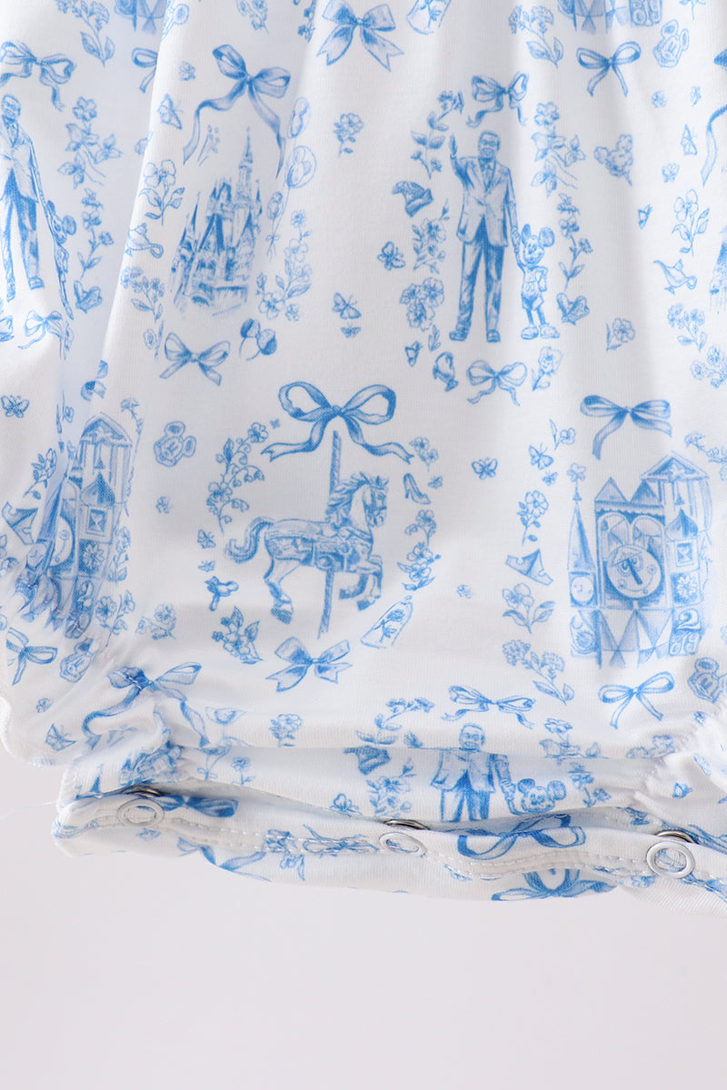 Blue Castle Smocked Ruffle Bubble - Aaria Tees Aaria Tees