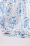 Blue Castle Smocked Ruffle Bubble - Aaria Tees Aaria Tees