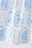 Blue Castle Smocked Ruffle Dress - Aaria Tees Aaria Tees