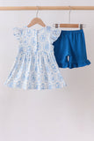 Blue Castle Smocked Ruffle Set - Aaria Tees Aaria Tees
