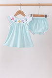 Blue Umbrella Smocked Bloomer Set Aaria Tees