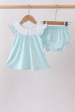 Blue Umbrella Smocked Bloomer Set Aaria Tees