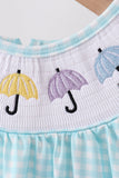 Blue Umbrella Smocked Dress Aaria Tees