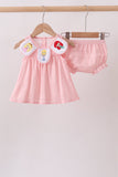 Pink Princess Embroidered Jacquard Bloomer Set - Aaria Tees Aaria Tees