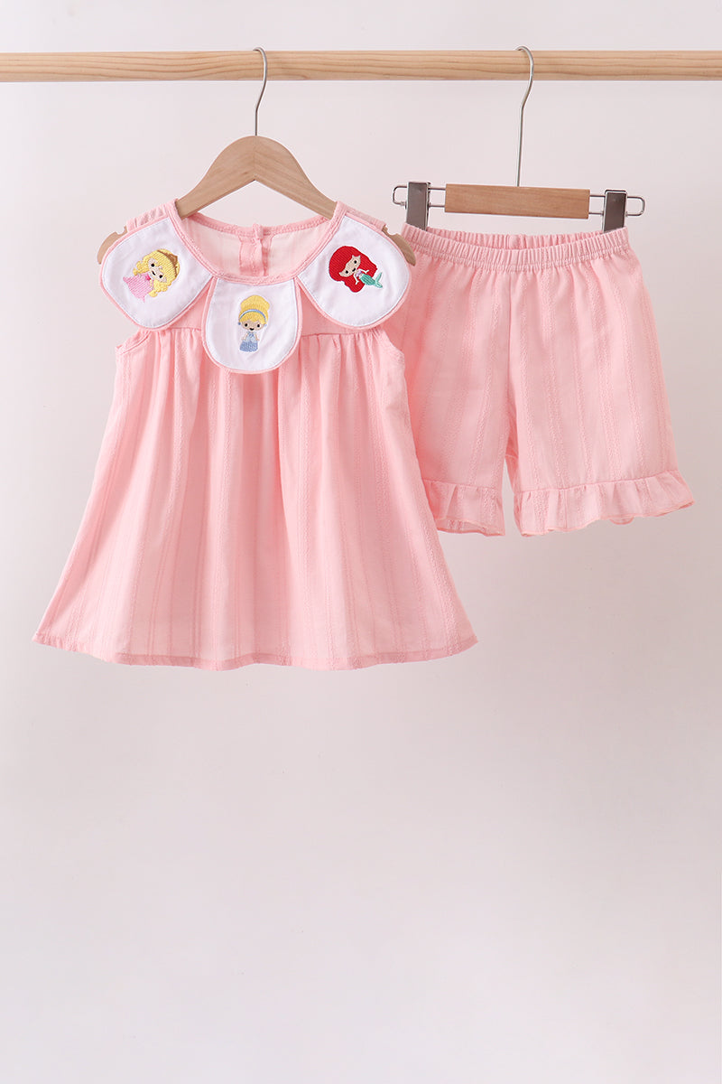 Pink Princess Embroidered Jacquard Set - Aaria Tees Aaria Tees