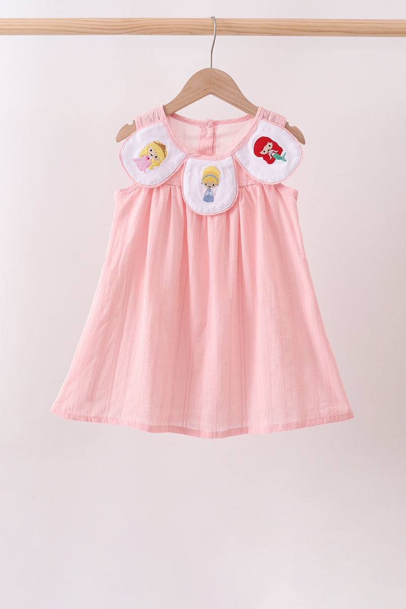 Pink Princess Embroidered Jacquard Dress - Aaria Tees Aaria Tees