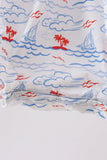 Blue Sailboat Smocked Bubble Aaria Tees