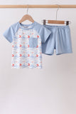 Blue Sailboat Set Aaria Tees