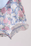 Blue Floral Bow Bubble Aaria Tees