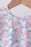 Blue Floral Bow Bloomer Set Aaria Tees