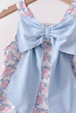 Blue Floral Bow Set Aaria Tees