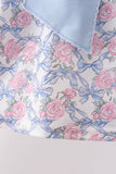 Blue Floral Bow Set Aaria Tees