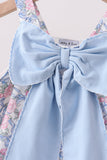 Blue Floral Bow Dress Aaria Tees