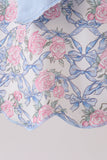 Blue Floral Bow Dress Aaria Tees