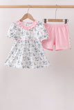Pink Cowboy Ruffle Set Aaria Tees