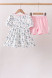 Pink Cowboy Ruffle Set Aaria Tees
