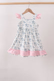 Pink Cowboy Ruffle Dress Aaria Tees