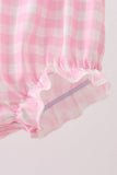 Pink Cow Plaid Embroidered Bubble Aaria Tees