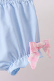 Pink Cow Plaid Embroidered Bloomer Set Aaria Tees