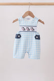 Blue Cow Plaid Embroidered Jon Jon Aaria Tees