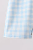 Blue Cow Plaid Embroidered Jon Jon Aaria Tees