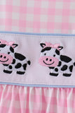 Pink Cow Embroidered Set Aaria Tees
