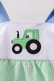 Green Tractor Applique Seersucker Bubble Aaria Tees