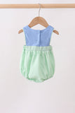 Blue Tractor Applique Seersucker Bubble Aaria Tees