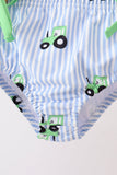 Blue Tractor Stripe UPF Swim Set Aaria Tees