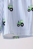 Blue Tractor Stripe UPF Swim Trunks Aaria Tees